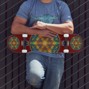 FLOWER OF LIFE - Fractal Blossom 1 Skateboard
