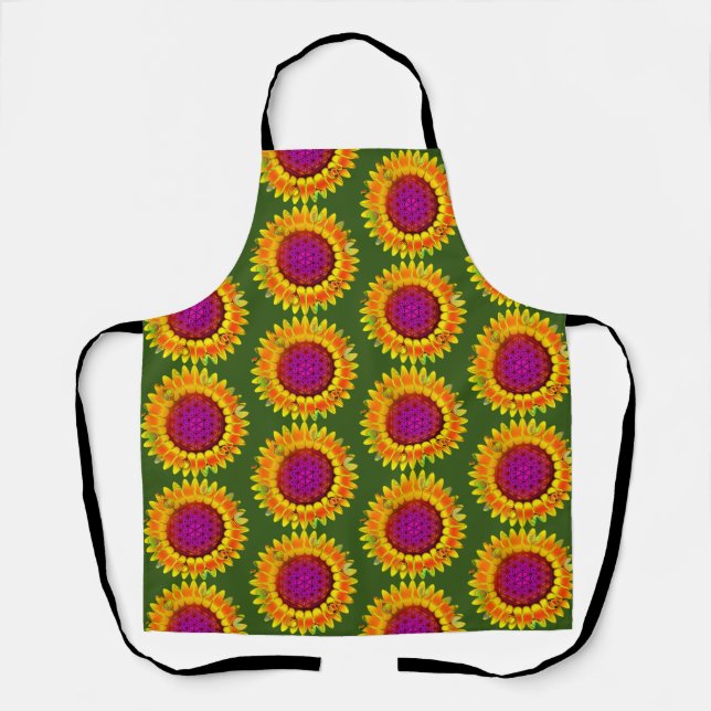Flower Of Life - Geometric Blossom 4 Apron (Front)