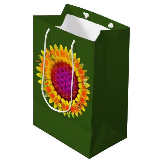 Flower Of Life - Geometric Blossom 4 Medium Gift Bag (Front Angled)