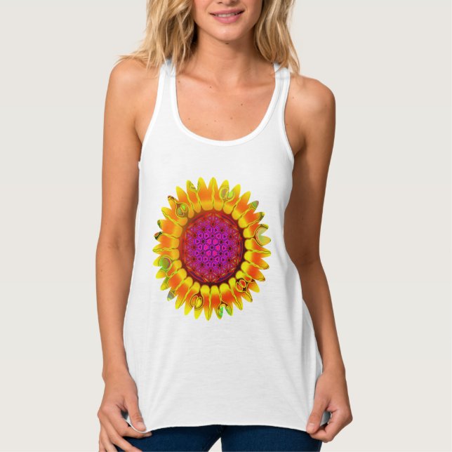 Flower Of Life - Geometric Blossom 4 Singlet (Front)