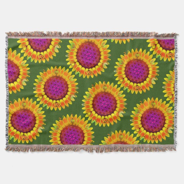 Flower Of Life - Geometric Blossom 4  Throw Blanket (Front)