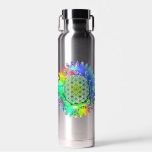 Flower Of Life - Geometric Blossom 4 Water Bottle
