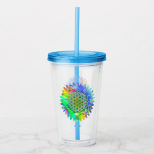 Flower Of Life - Geometric Blossom 5 Acrylic Tumbler
