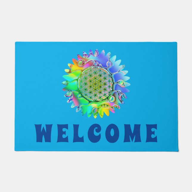 Flower Of Life - Geometric Blossom 5 Doormat (Front)