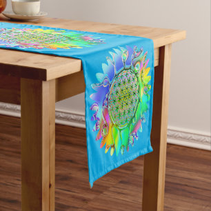Flower Of Life - Geometric Blossom 5 Short Table Runner
