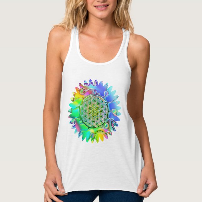 Flower Of Life - Geometric Blossom 5 Singlet (Front)