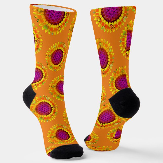Flower Of Life - Geometric Blossom 5 Socks (Angled)