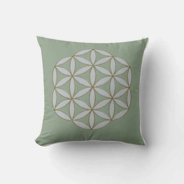 Flower of Life Geometric Pattern Pillow (Front)