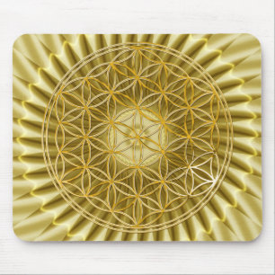 Flower Of Life   gold, big, light Mouse Pad
