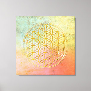 FLOWER OF LIFE - gold Canvas Print
