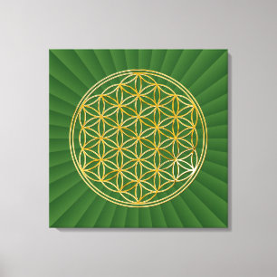 FLOWER OF LIFE - gold Canvas Print
