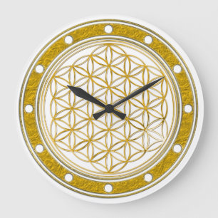 FLOWER OF LIFE - gold - clock face rings