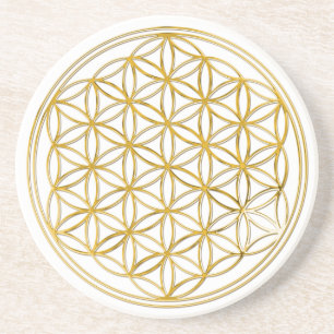 FLOWER OF LIFE - gold Coaster