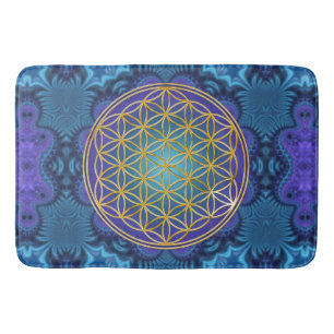 Flower Of Life - gold - fractal 1 Bath Mat