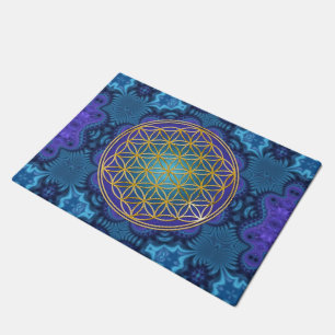 Flower Of Life - gold - fractal 1 Doormat