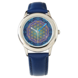 Flower Of Life - gold - fractal 1 Watch