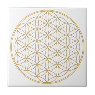 Flower of Life Gold Line Tile