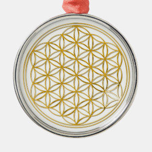 FLOWER OF LIFE - gold Metal Tree Decoration