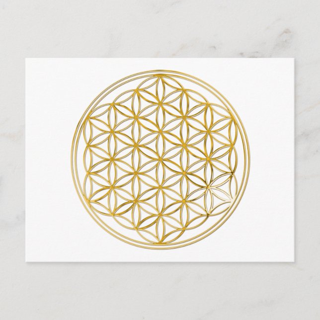 FLOWER OF LIFE - gold Postcard (Front)