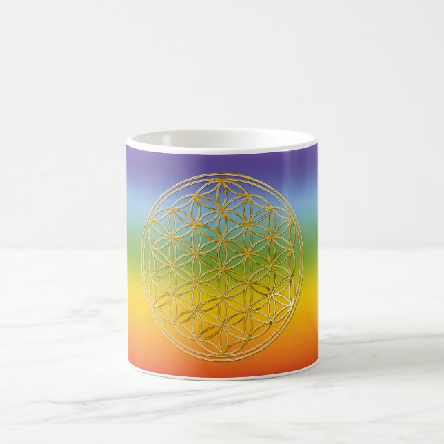 Flower Of Life | gold, small Coffee Mug (Center)