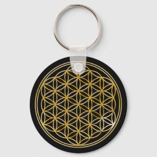 Flower Of Life   gold, small Key Ring