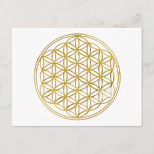 Flower Of Life   gold, small Postcard
