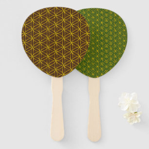 FLOWER OF LIFE - gold style pattern Hand Fan