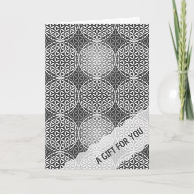 FLOWER OF LIFE - grey mix pattern Card (Front)