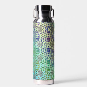 FLOWER OF LIFE - grunge pattern 2 Water Bottle