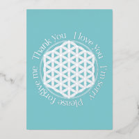 Flower of Life Ho'oponopono Blue & White