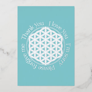Flower of Life Ho'oponopono Blue & White