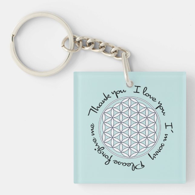 Flower of Life Ho'oponopono Key Ring (Front)