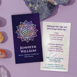 Flower of life in lotus business card