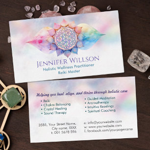 Flower of life in lotus business card