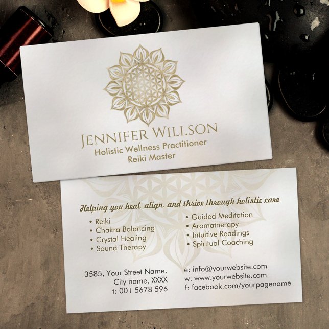 Flower of life in lotus business card (Creator Uploaded)