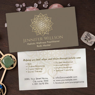 Flower of life in lotus business card