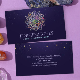 Flower of life in lotus  business card