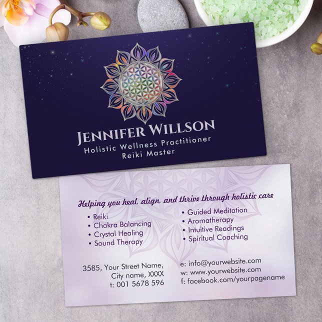 Flower of life in lotus business card (Creator Uploaded)