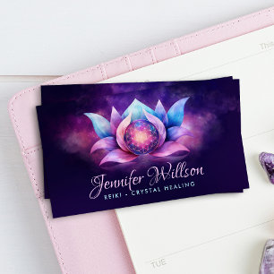 Flower of life in lotus flower - Cosmic Flowe Business Card