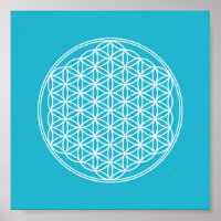Flower of Life - in white - geometric pattern