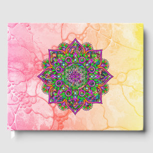 Flower Of Life - Indian Mandala 1 Guest Book