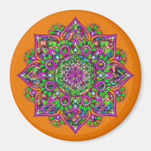 Flower Of Life - Indian Mandala 1 Magnet