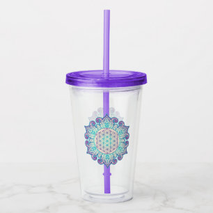 Flower Of Life - Indian Mandala 2 Acrylic Tumbler