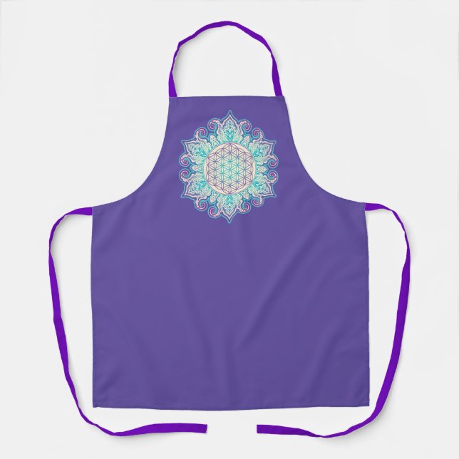 Flower Of Life - Indian Mandala 2 Apron (Front)