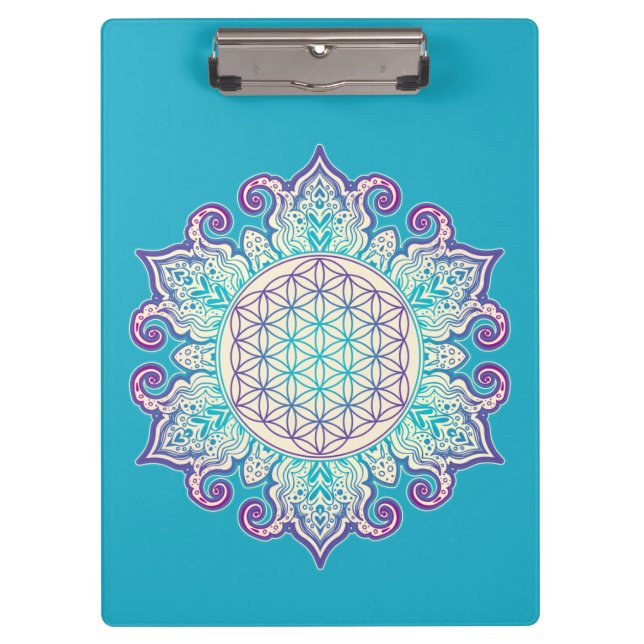 Flower Of Life - Indian Mandala 2 Clipboard (Front)