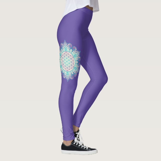 Flower Of Life - Indian Mandala 2 Leggings (Right)