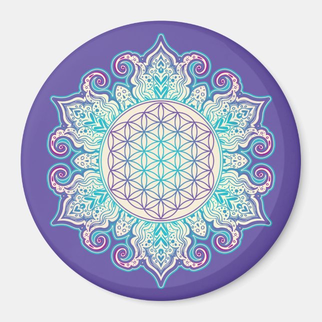 Flower Of Life - Indian Mandala 2 Magnet (Front)