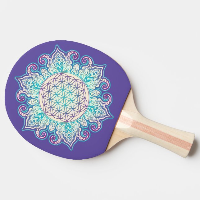 Flower Of Life - Indian Mandala 2 Ping Pong Paddle (Side)