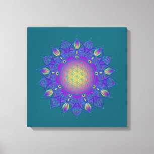 Flower Of Life - Indian Mandala 3 Canvas Print