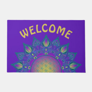 Flower Of Life - Indian Mandala 3 Doormat